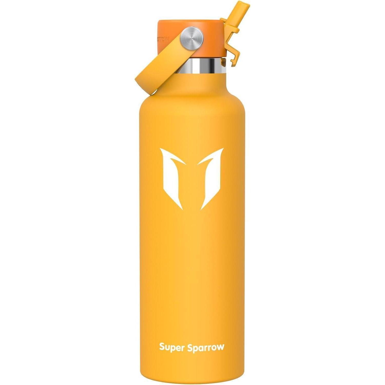 LuxusKollektion Thermoflasche Trinkflasche Edelstahl BPAfrei Strohhalm 500ml 750ml 1L 750 ml C Mango