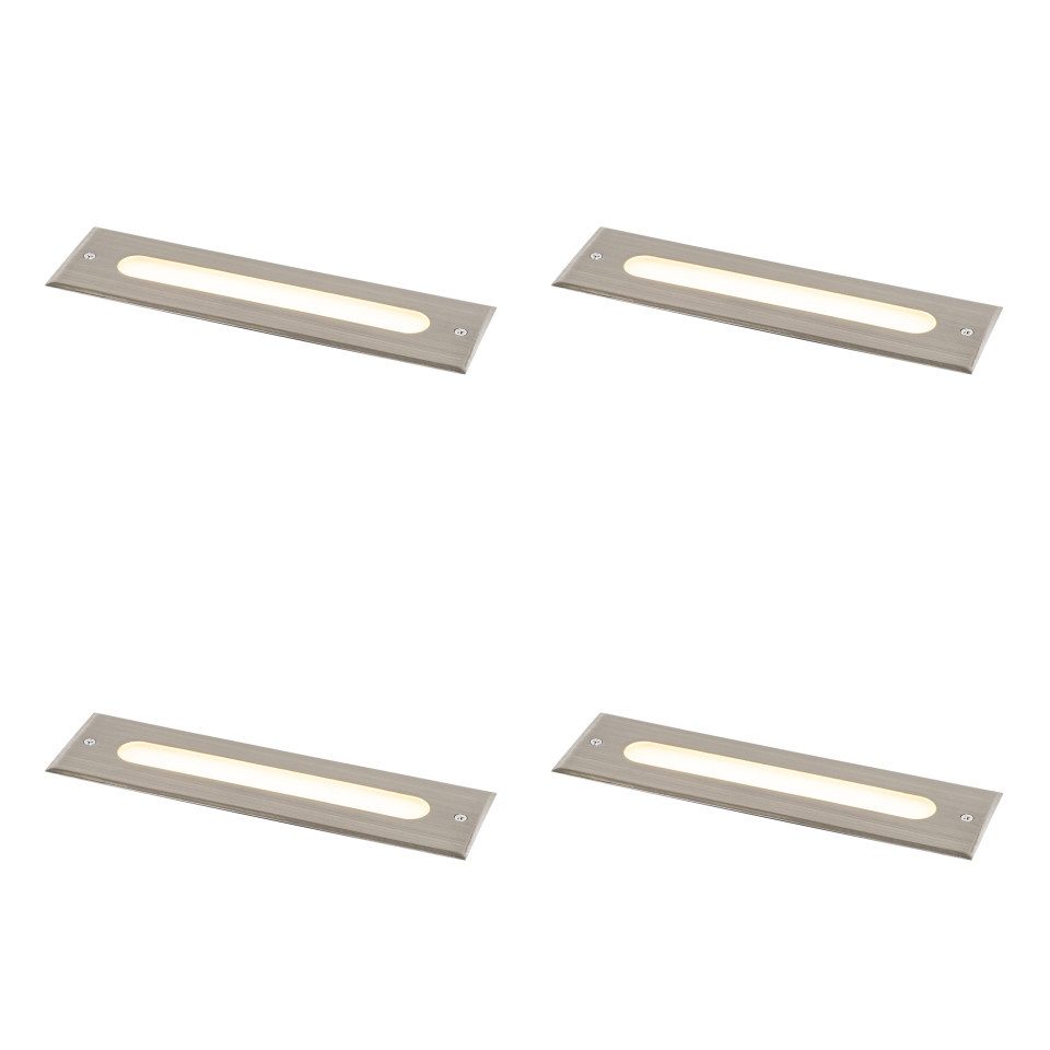 Qazqa LED Einbaustrahler 106890, LED fest integriert, Extra-Warmweiß, QAZQA Außen Einbau­leuchte, integrated, Stahl, Aluminium, Modern