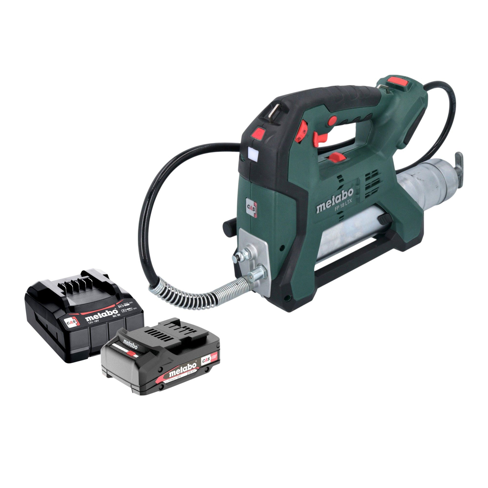 metabo Werkstattpresse FP 18 LTX Akku Fettpresse 18 V 690 bar + 1x Akku 2,0 Ah + Ladegerät