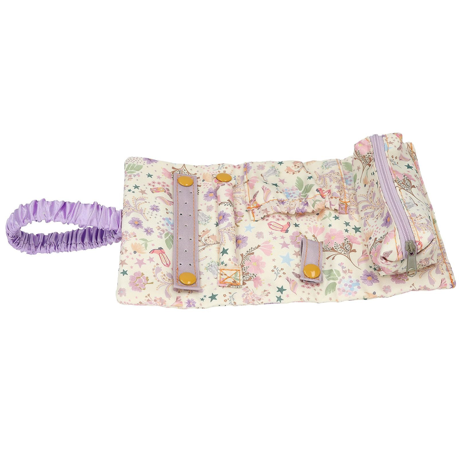 Depesche Federmäppchen TOPModel Cowgirl Roll Schmucketui Lila Creme mit Model Motiv, Blumen Muster, Mäppchen mit gerafftem Band – Bild 5 von 5