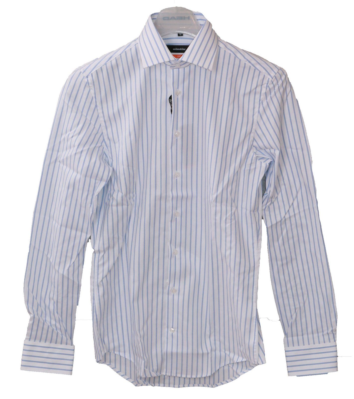 seidensticker Langarmhemd »seidensticker Baumwoll-Hemd zeitloses Herren  Slim Fit-Shirt Freizeit-Hemd Weiß/Blau gestreift« online kaufen | OTTO