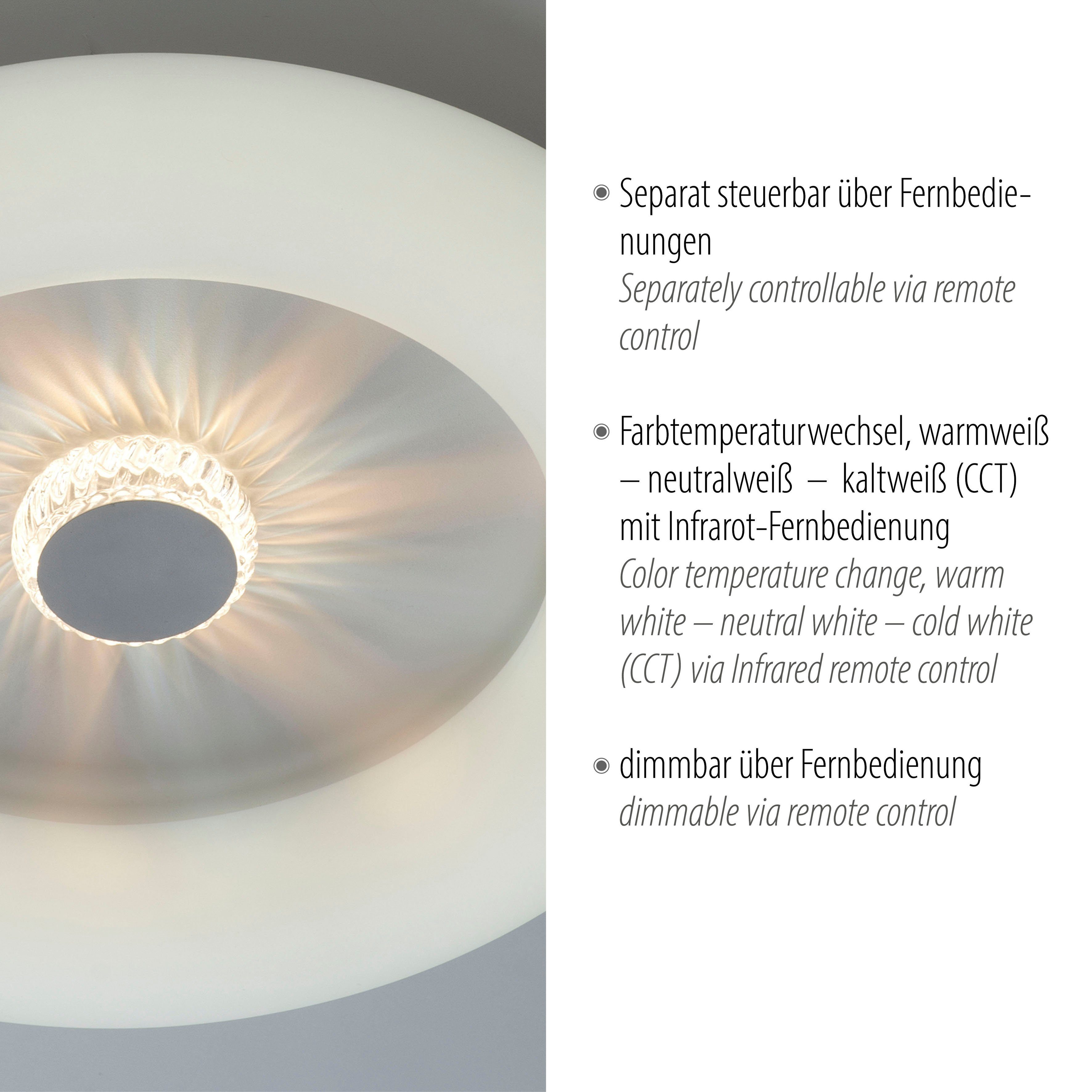 integriert, Funk Deckenleuchte Memory über kaltweiß, Direkt Fernbedienung, - warmweiß CCT inkl., steuerbar FB, VERTIGO, LED fest separat über Leuchten