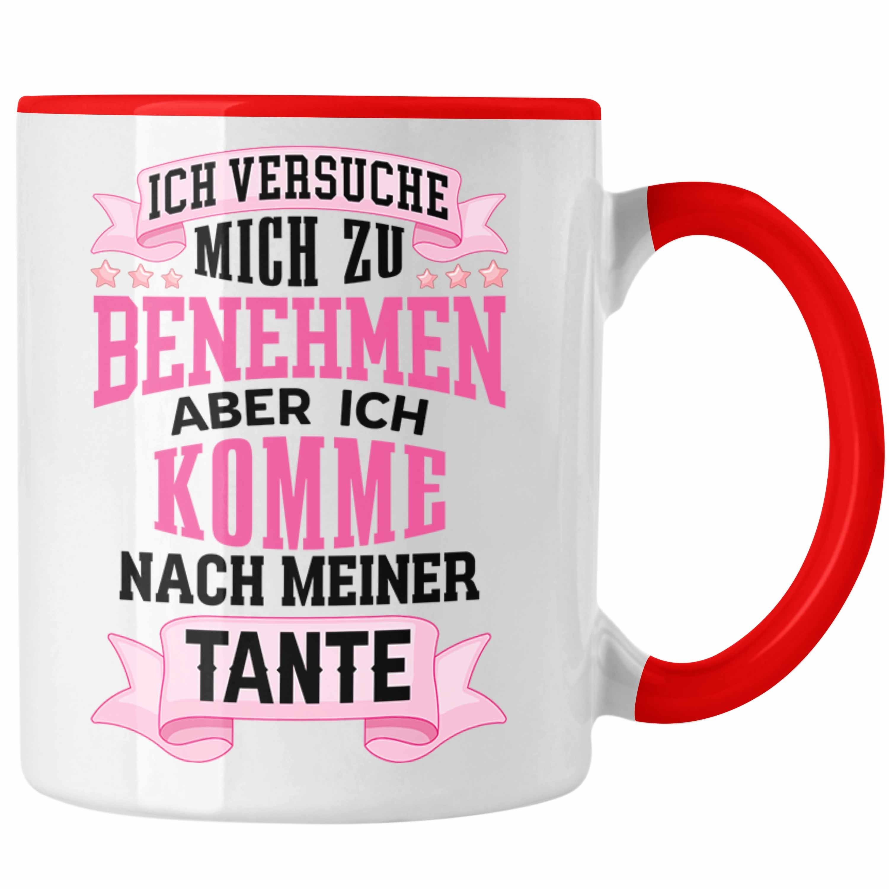 Trendation Tasse Trendation - Tasse für Neffin von Tante Geschenk Lustige Geschenkidee Rot