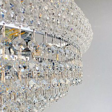 PGA-Lights Deckenleuchte Kristall Deckenleuchte Granada Silber Ø60cm gefertigt aus Kristallen