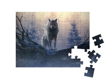 puzzleYOU Puzzle Fenrir, der riesige Eiswolf, nordische Mythologie, 48 Puzzleteile, puzzleYOU-Kollektionen Fabel