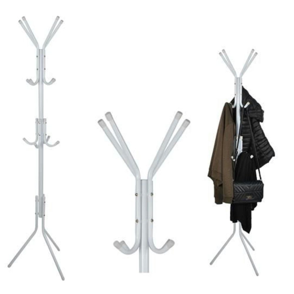 Ruhhy Kleiderstange Вешалки 170 cm weiß (Spar-Set, 12 St., audbewahren), bis zu 12 Haken das Aufhängen einer großen Menge