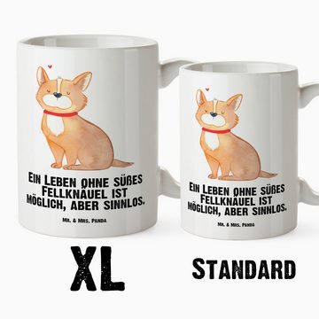 Mr. & Mrs. Panda Tasse Hundeglück - Weiß - Geschenk, Hundebesitzer, spülmaschinenfest, XL Be, XL Tasse Keramik