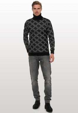 Rusty Neal Rollkragenpullover mit stylischem Karo-Muster