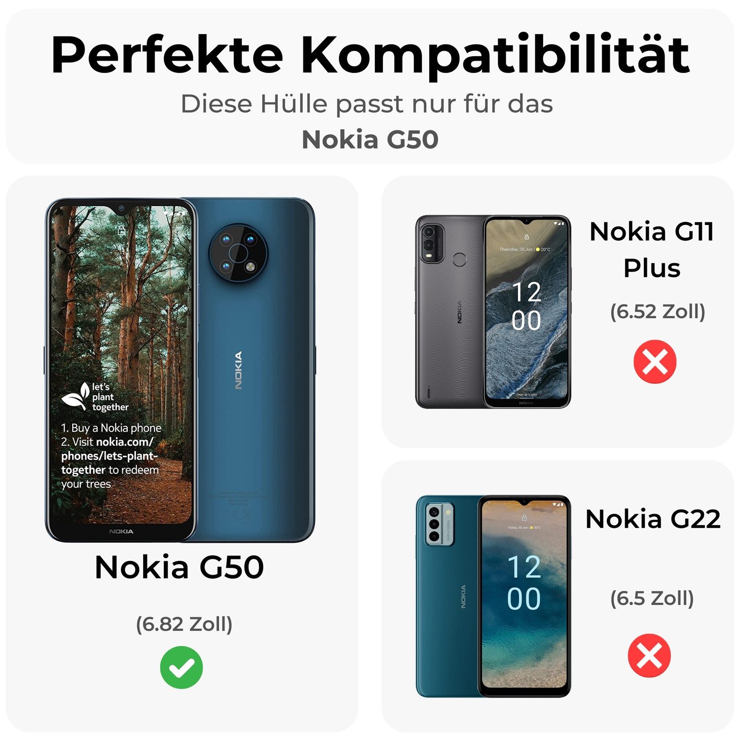 betterfon Handyhülle Carbon Hülle für Nokia Backcover TPU Silikon Bumper Schwarz, Carbon-Look – stoßfestes Case mit Air-Cushion & Metall-Optik