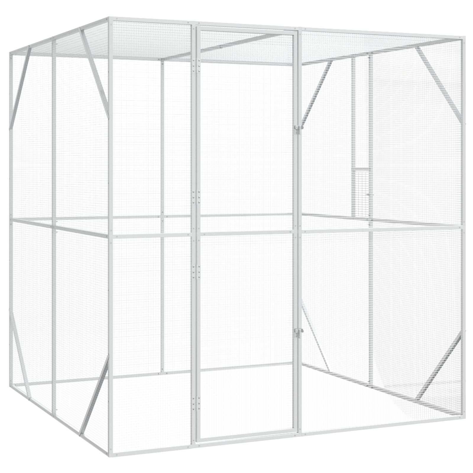 vidaXL Vogelkäfig, Vogelkäfig Anthrazit 209 x 202 x 214 cm Verzinkter Stahl