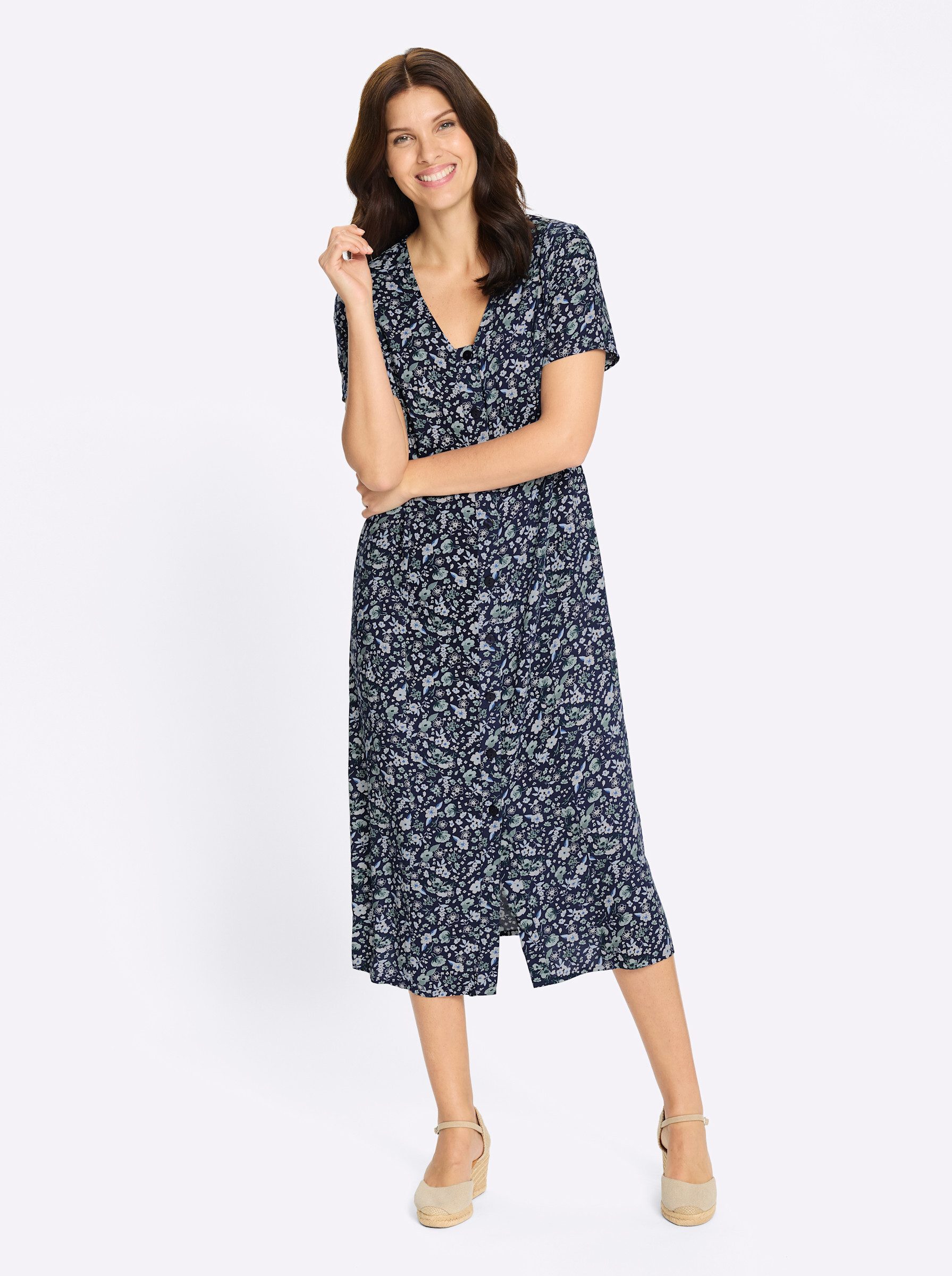 Sieh an! Etuikleid Viskose-Kleid Kurzarm