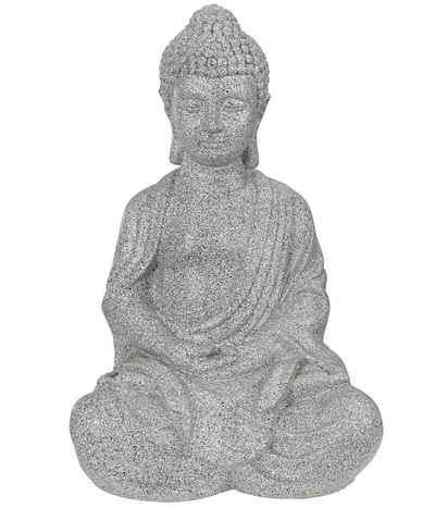 Dekofigur Buddha stehend Magnesia ca 31 x 30 x 89 cm dunkelbraun/gold Dehner 