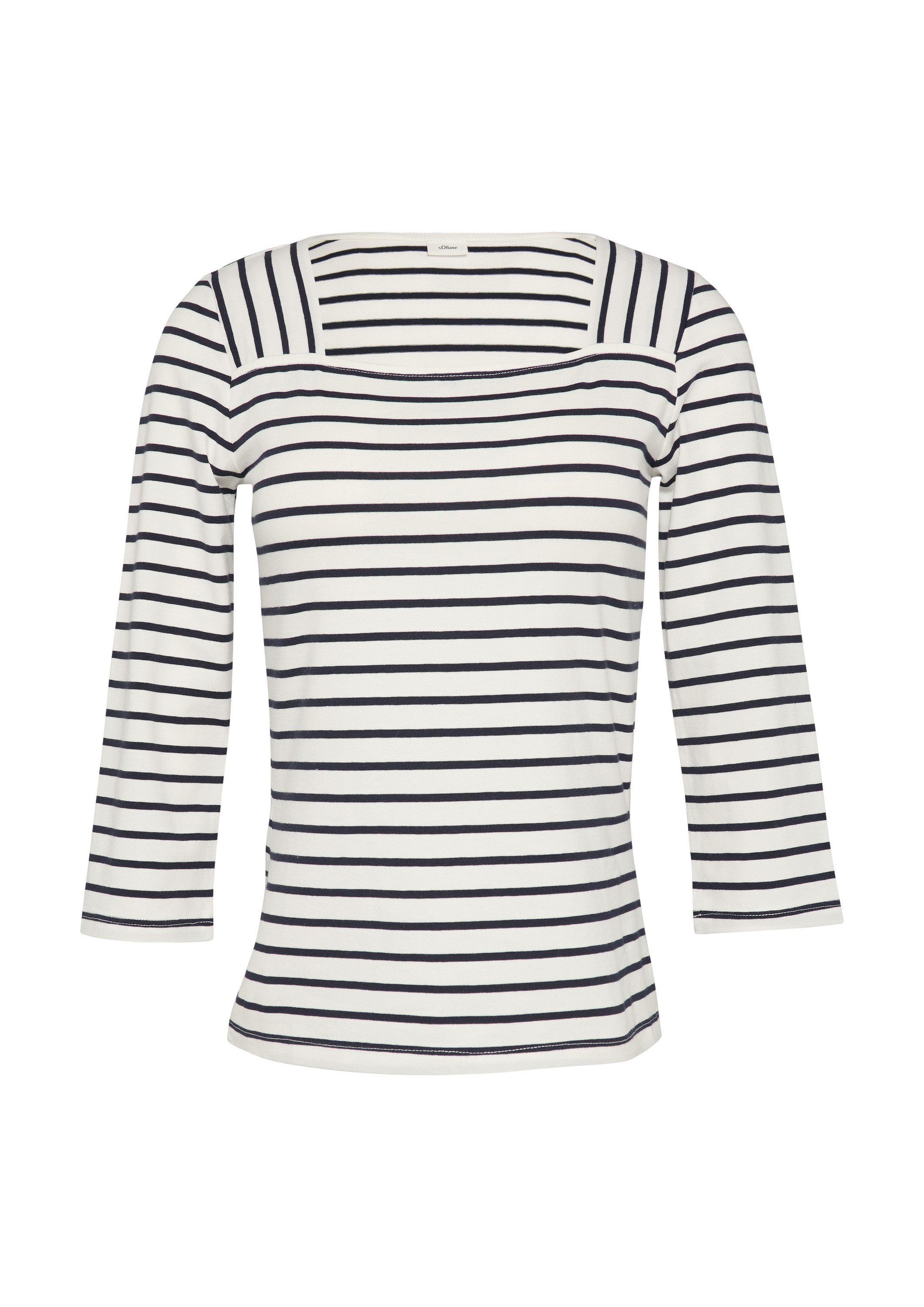s.Oliver 3/4-Arm-Shirt T-Shirt Streifenshirt mit Karree-Ausschnitt günstig online kaufen