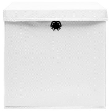 vidaXL Aufbewahrungsbox Aufbewahrungsboxen mit Deckeln 4 Stk 28x28x28 cm Weiß