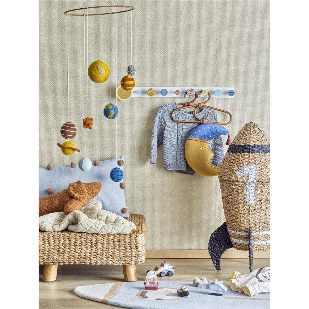 Bloomingville Wandgarderobe MINI Space Garderobe, Weltraum, Kleiderhaken, Kinderzimmer, Wandhakenleiste, Flurgarderobe, Taschenhalter, Kinderzimmerdeko