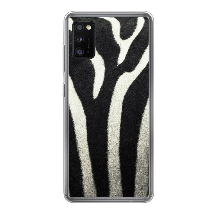 MuchoWow Handyhülle Tiermuster - Zebra - Schwarz - Weiß Handyhülle Samsung Galaxy A41 Smartphone-Bumper Print Handy
