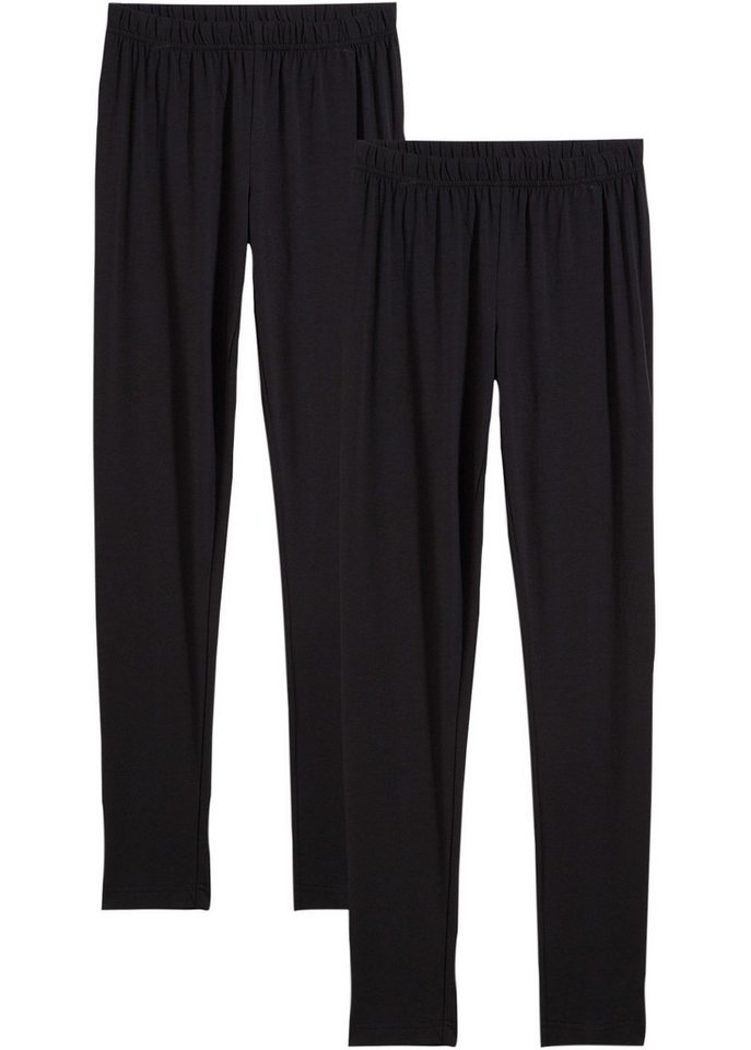 bonprix Leggings (Packung, 2-tlg) aus Baumwolle mit Elasthan, bequem, für Frühling und Sommer