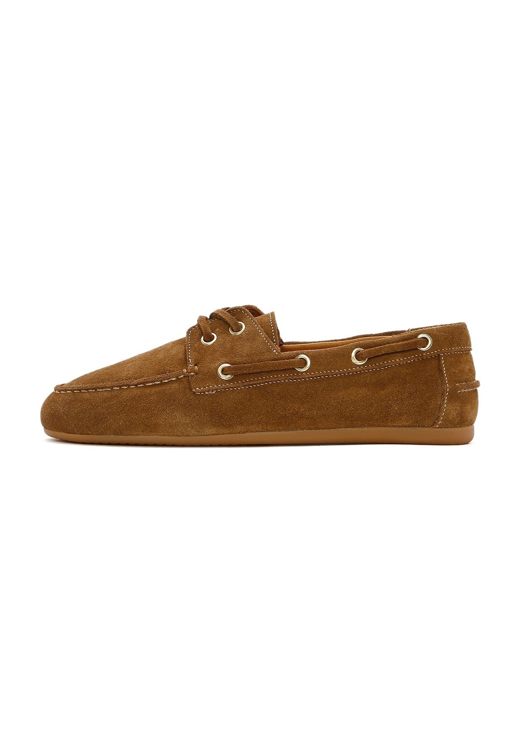 Derimod Maskuline Loafer aus Veloursleder Loafer Echtes Wildleder, Textilfutter, Thermosohle, Mokassinnaht