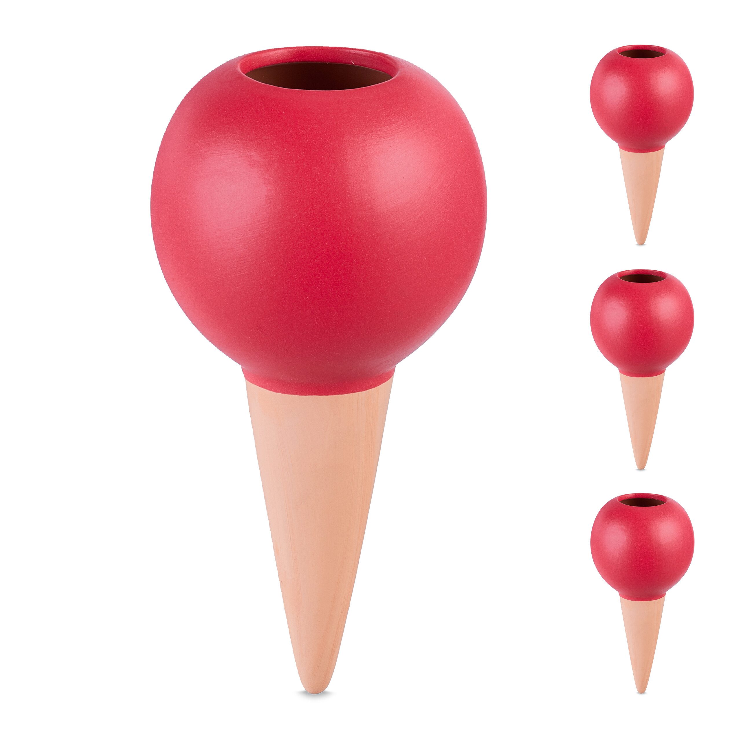 relaxdays Bewässerungssystem Tonkegel im 4er Set, (Set, 4-tlg., 4er Set)