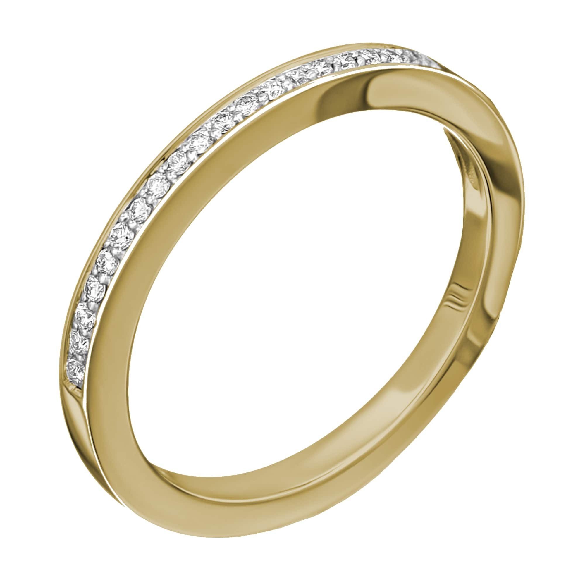Ring Gelbgold, Brillant ct aus Gold 585 ELEMENT 0.09 Schmuck ONE Diamant Diamantring Memoire Damen Memoire