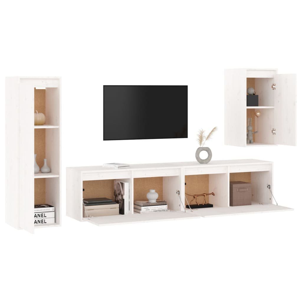 Massivholz Weiß furnicato Stk. 4 Kiefer TV-Schränke TV-Schrank