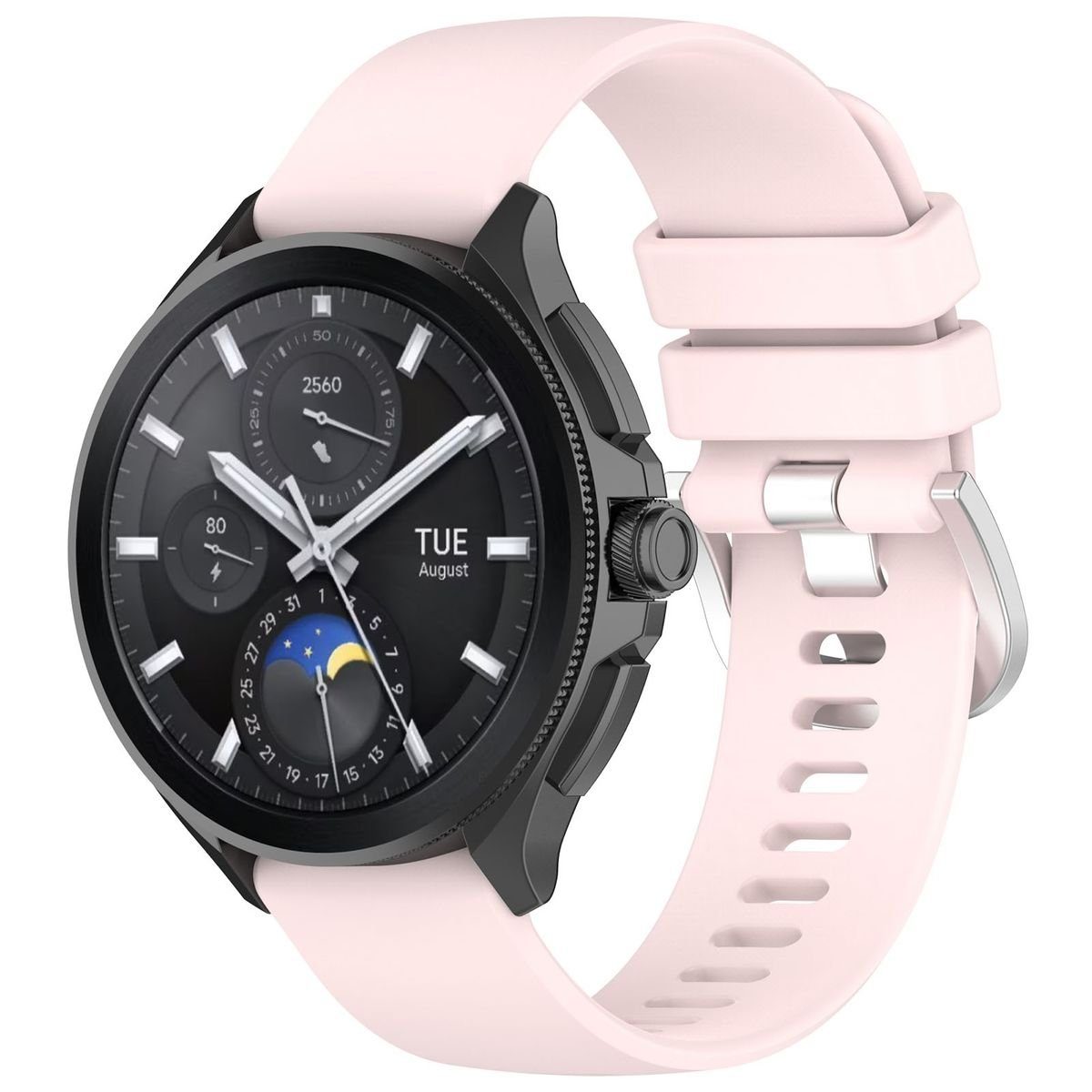 Wigento Smartwatch-Armband Für Xiaomi Watch S3 hochwertiges Glänzend Silikon Ersatz Armband Pink