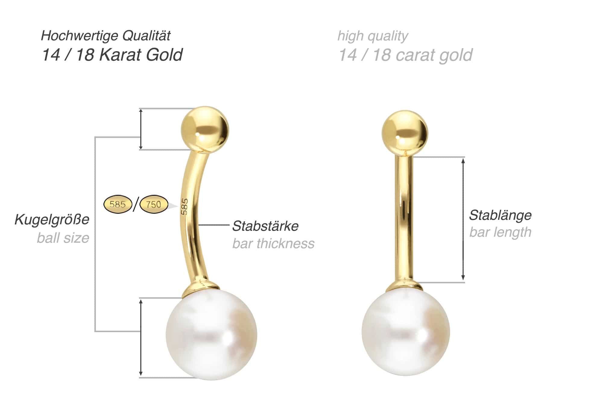 PIERCINGLINE Bauchnabelpiercing 14/18 Karat Gold Bananabell günstig online kaufen