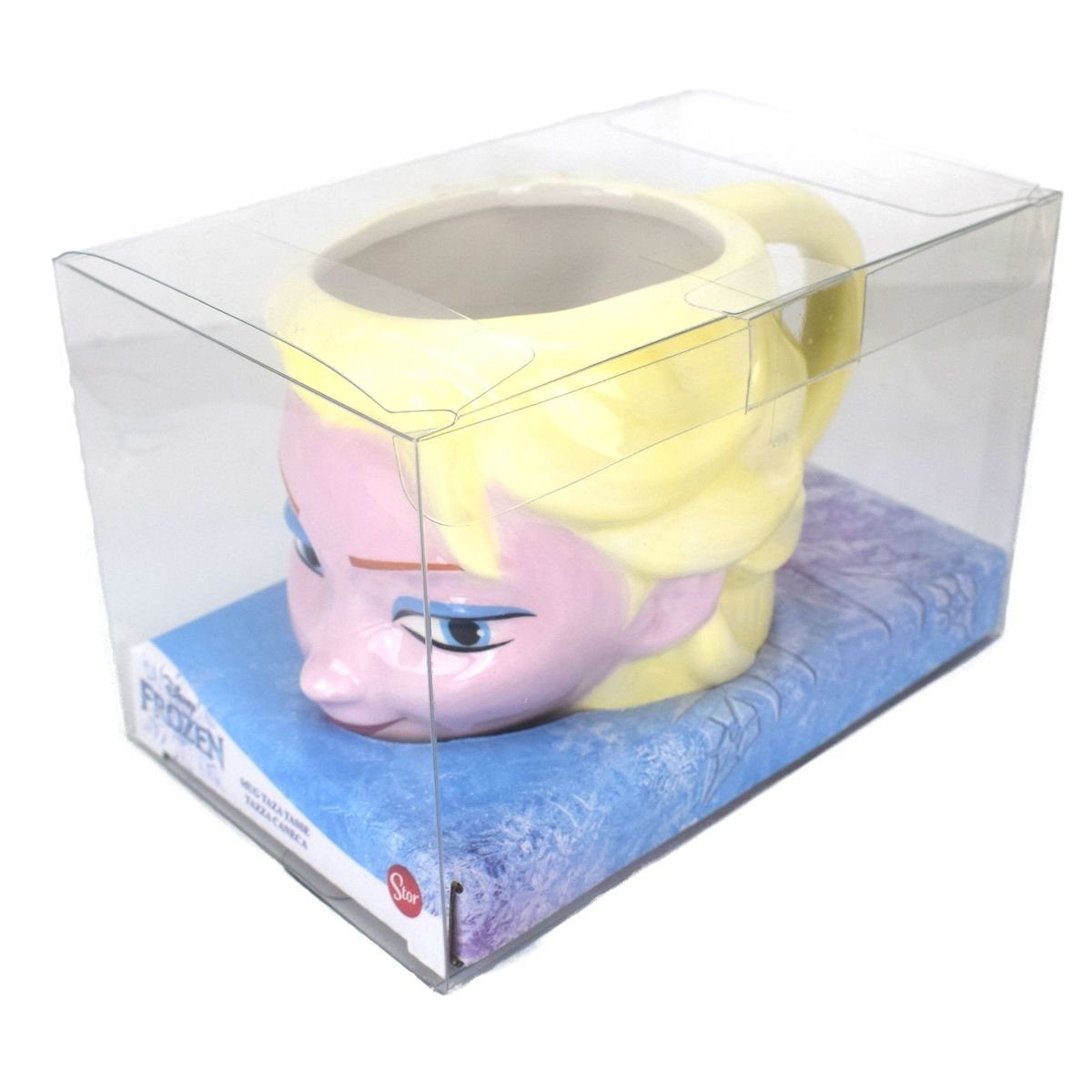 Stor Tasse Motivtasse Keramiktasse Kopf Elsa 3D Disneys Frozen mit Geschenkbox, Keramik, Geschenkbox