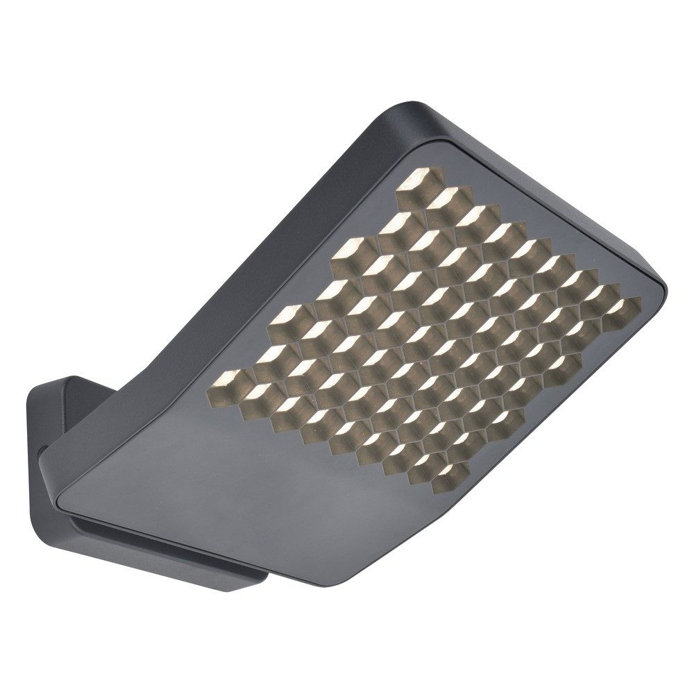 LUTEC LED Wandstrahler, LED-Leuchtmittel fest verbaut, Neutralweiß, LED Außenwandleuchte Hauseingangsbeleuchtung Anthrazit IP54 L22,4cm