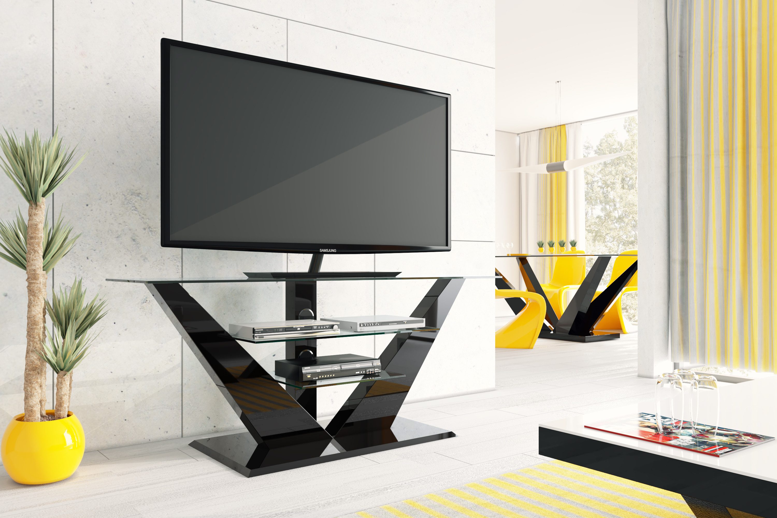 designimpex TV-Rack TV Schrank HL-111 Hochglanz günstig online kaufen