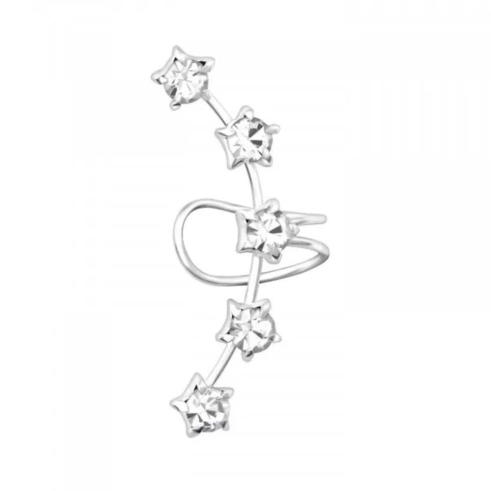 ALEXANDER YORK Ohrklemme EAR CUFF I Stern Zirkonia, 925 Sterling Silber