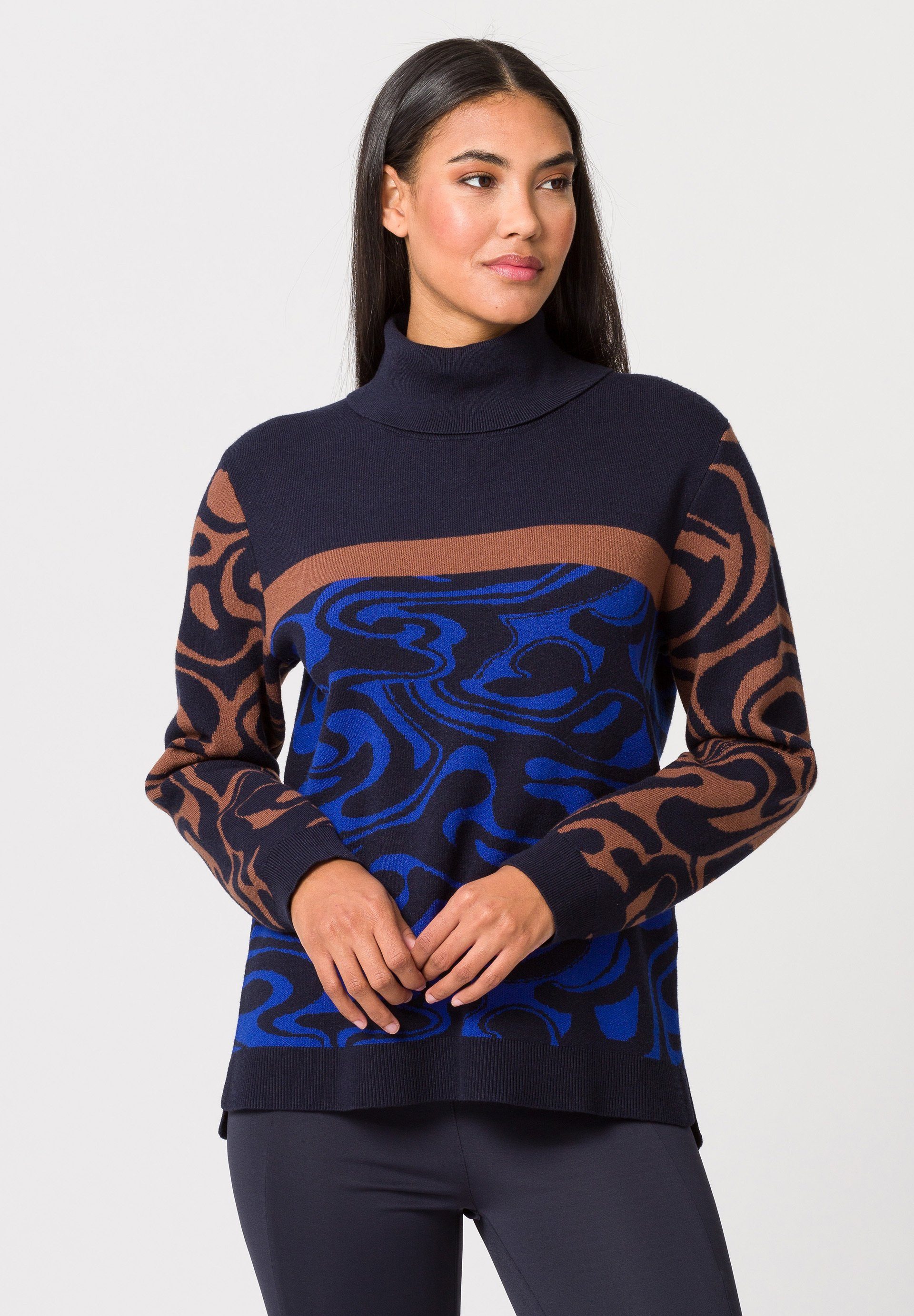 TUZZI Rundhalspullover Strickpullover RADIANT BLUE