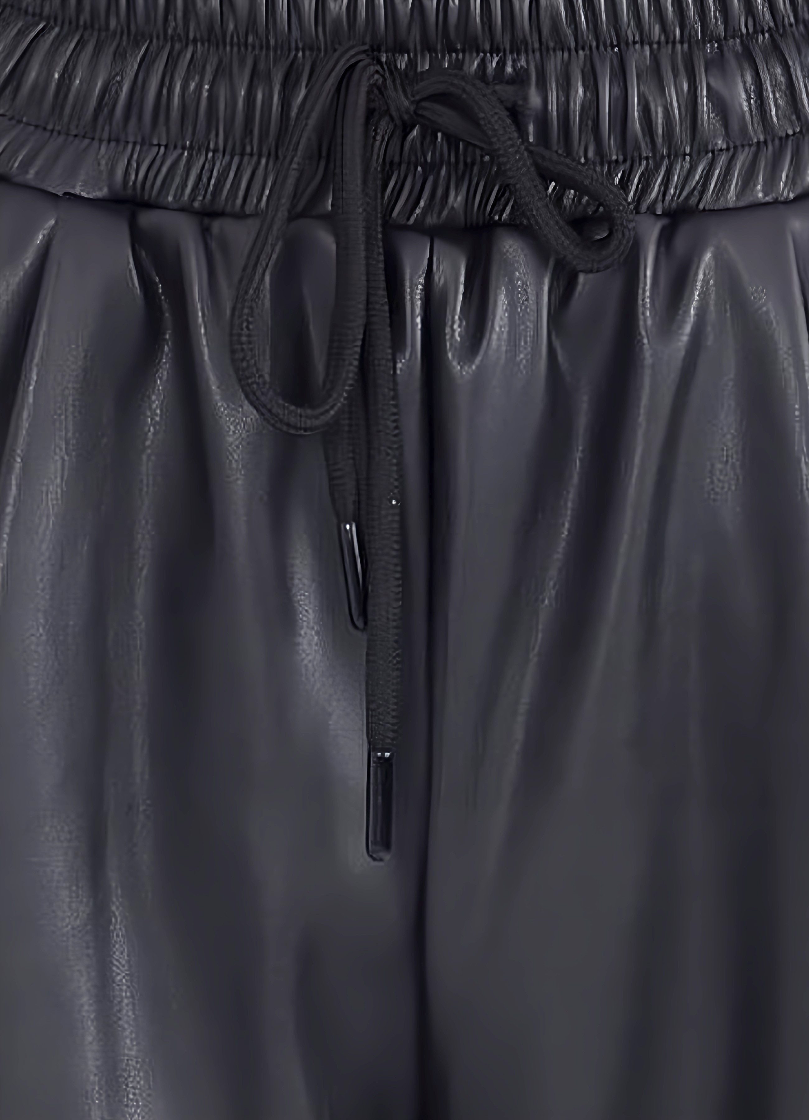 fashionshowcase Lederhose Damen Kunstleder-Jogger mittlere Taille – Outdoor günstig online kaufen