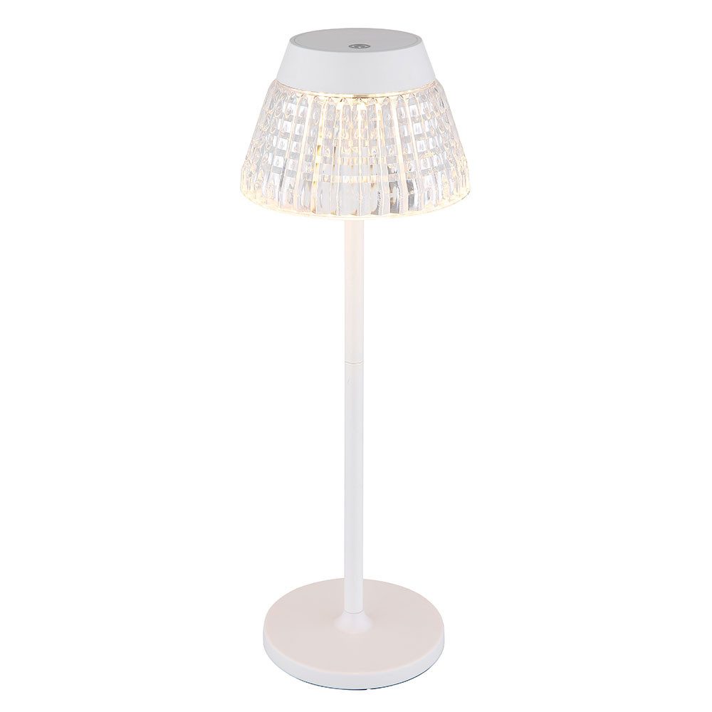 GLOBO LIGHTING Schreibtischlampe, LED-Leuchtmittel fest verbaut, Warmweiß, Tischlampe Tischleuchte Wohnzimmerleuchte Kristalle LED Touchdimmer