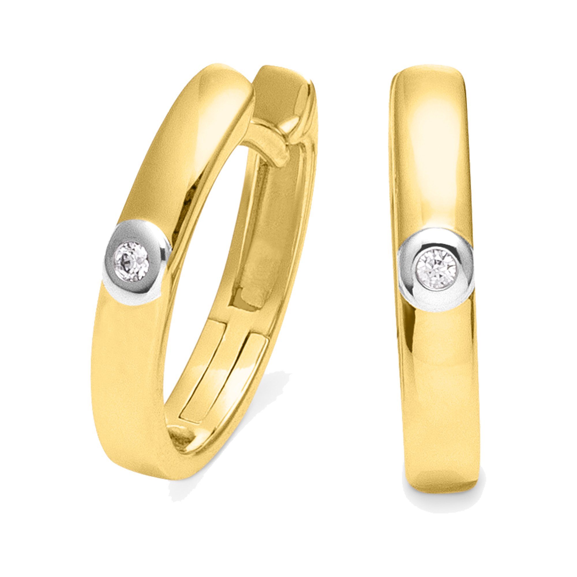 Orolino Paar Creolen Gold 585 mit 2 Brillanten zus. 0,02ct. günstig online kaufen