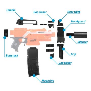 Blasterparts Blaster SMG-Kit 2: Silencer Gun, schwarz, SMG-Kit 2, schwarz: Das günstige Modding Kit mit geringen Bastelbedar