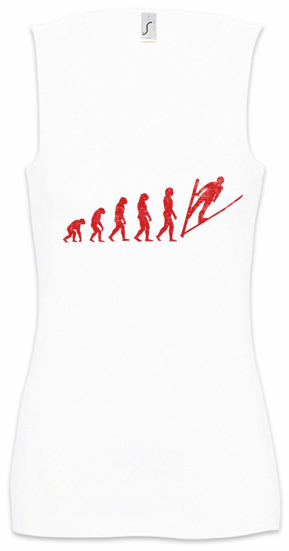 Tanktop Ski Jump Evolution Ärmelloses Damen T-Shirt Skispringen Skiflieger