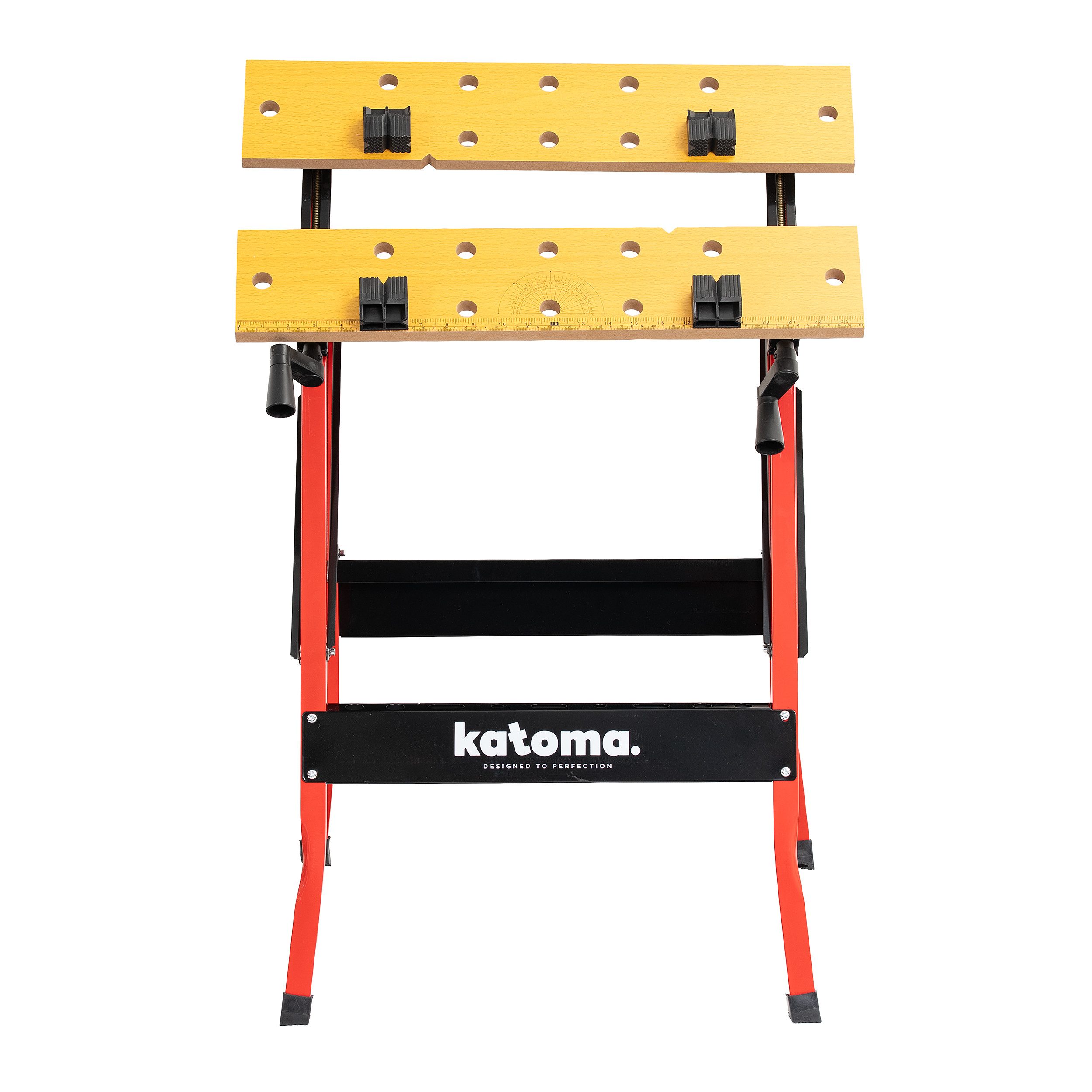 Katoma Werkbank WORK MAX Arbeitstisch klappbar verstellbar 125 kg, mit Spannzwingen