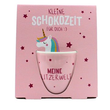 Dekohelden24 Tasse Kinder-Becher + Schokolade - Kleine Schokozeit, Tasse mit Henkel, Porzellan