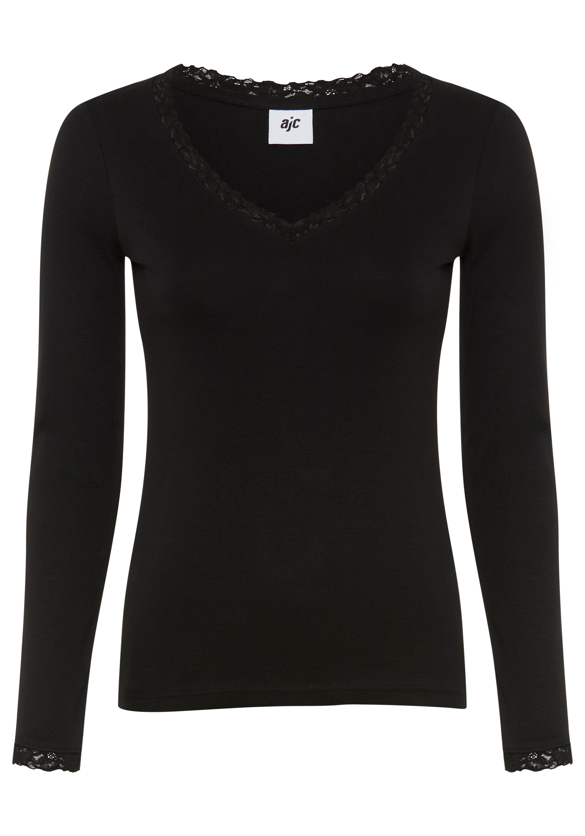 AJC Langarmshirt aus Rippware, sehr figurbetonte Passform
