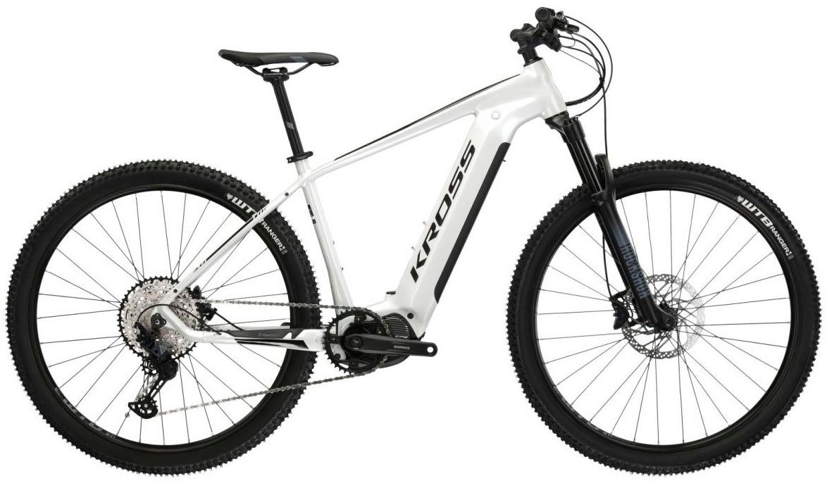 Kross E-Bike Mountainbike E-MTB Level Boost 3.0 29 Zoll weiß, 12 Gang Shimano DEORE SLX M7100 Schaltwerk, Kettenschaltung, Mittelmotor, 630 Wh, Pedelec, Elektrofahrrad für Damen und Herren