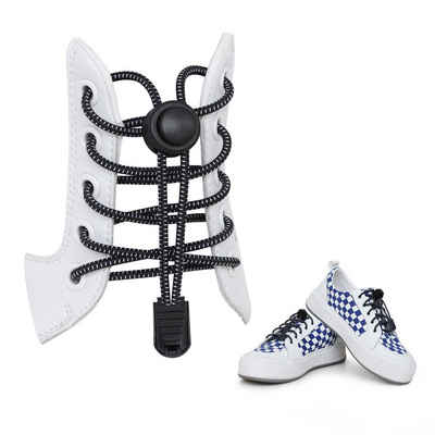 kwmobile Schnürsenkel 2x Schnürsenkel mit Schnellverschluss, Elastische Schuhbänder mit Schnellschnürsystem - Länge 120 cm kürzbar