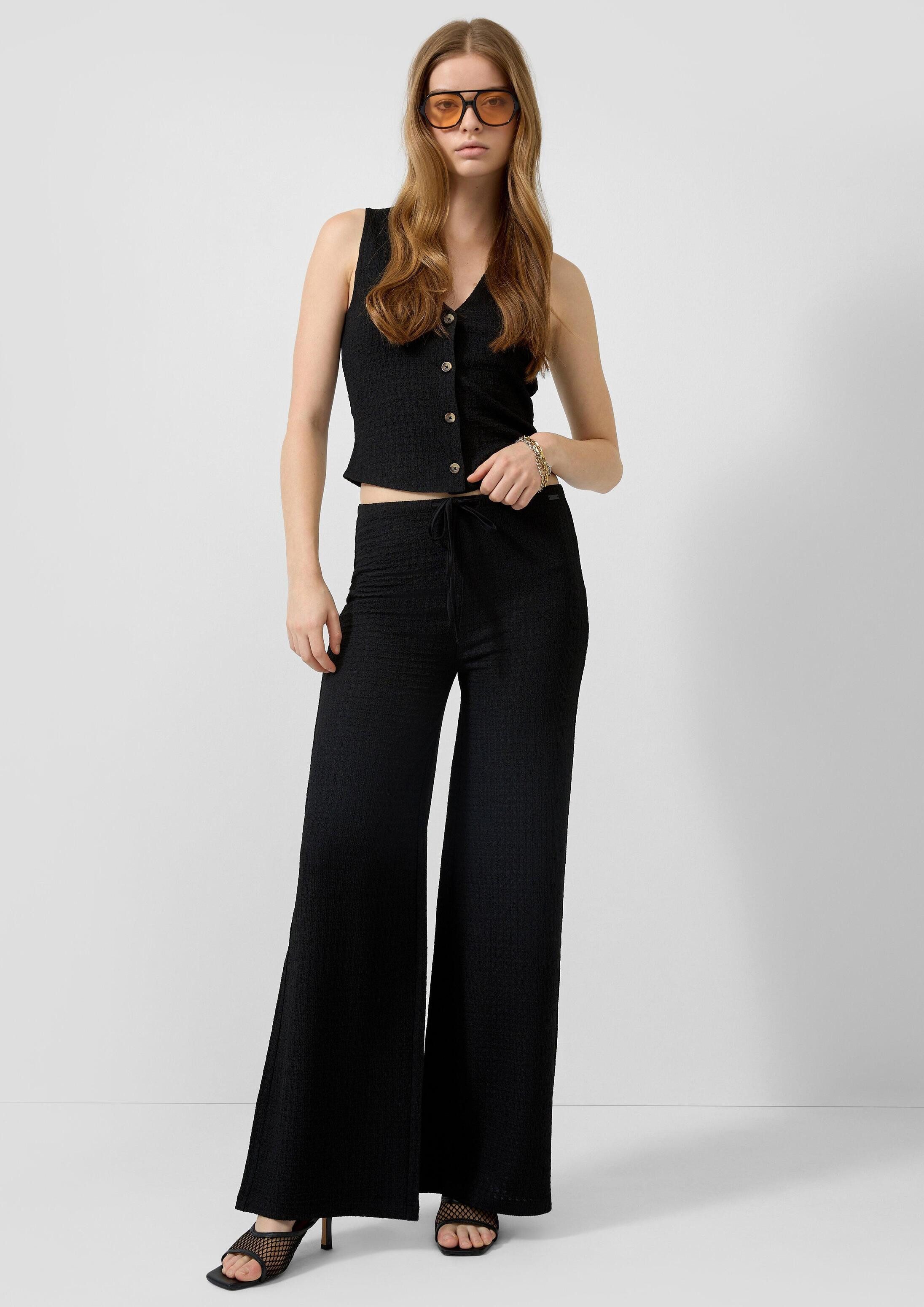 QS Chinos Hose Strukturierte Wide Leg – Bild 5 von 5