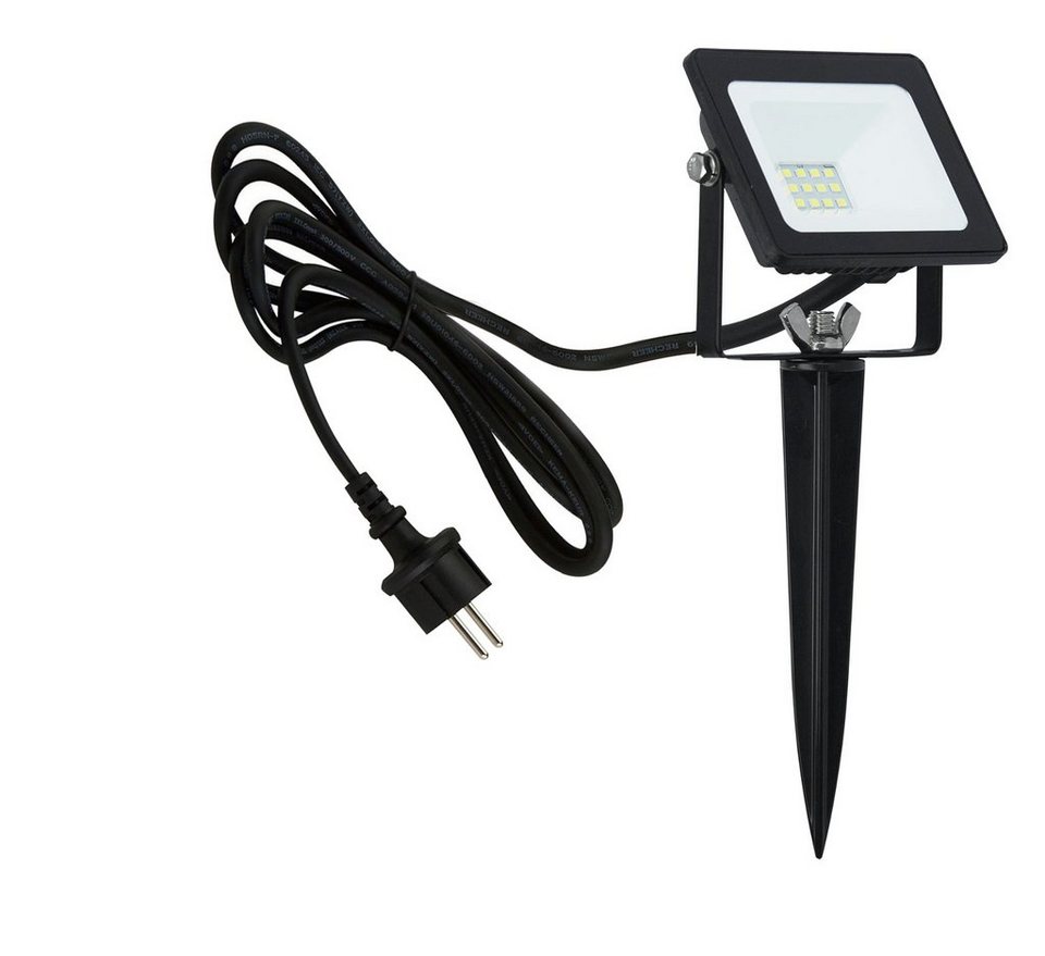 TRANGO LED Gartenstrahler, 3080 IP65 10 Watt LED Gartenlampe,  Teichstrahler, Außenstrahler, Fluter, Flutlicht 2700K warmweiß  Außenwandstrahler, Wegbeleuchtung, Strahler, Außenleuchte, Wandlampe