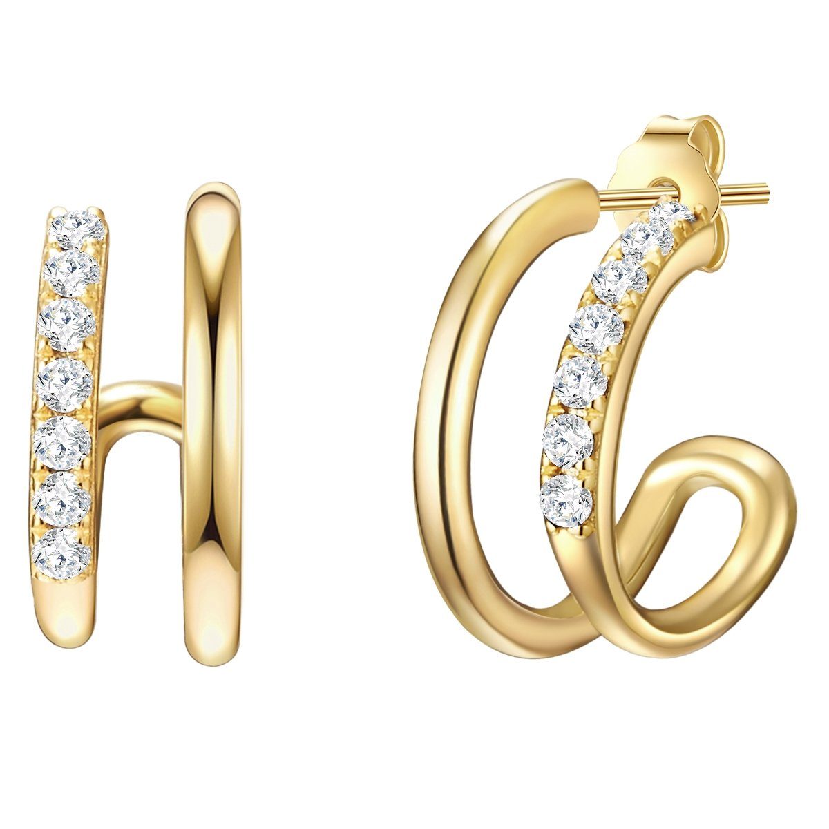 Glanzstücke München Paar Creolen gelbgold, aus Sterling Silber günstig online kaufen