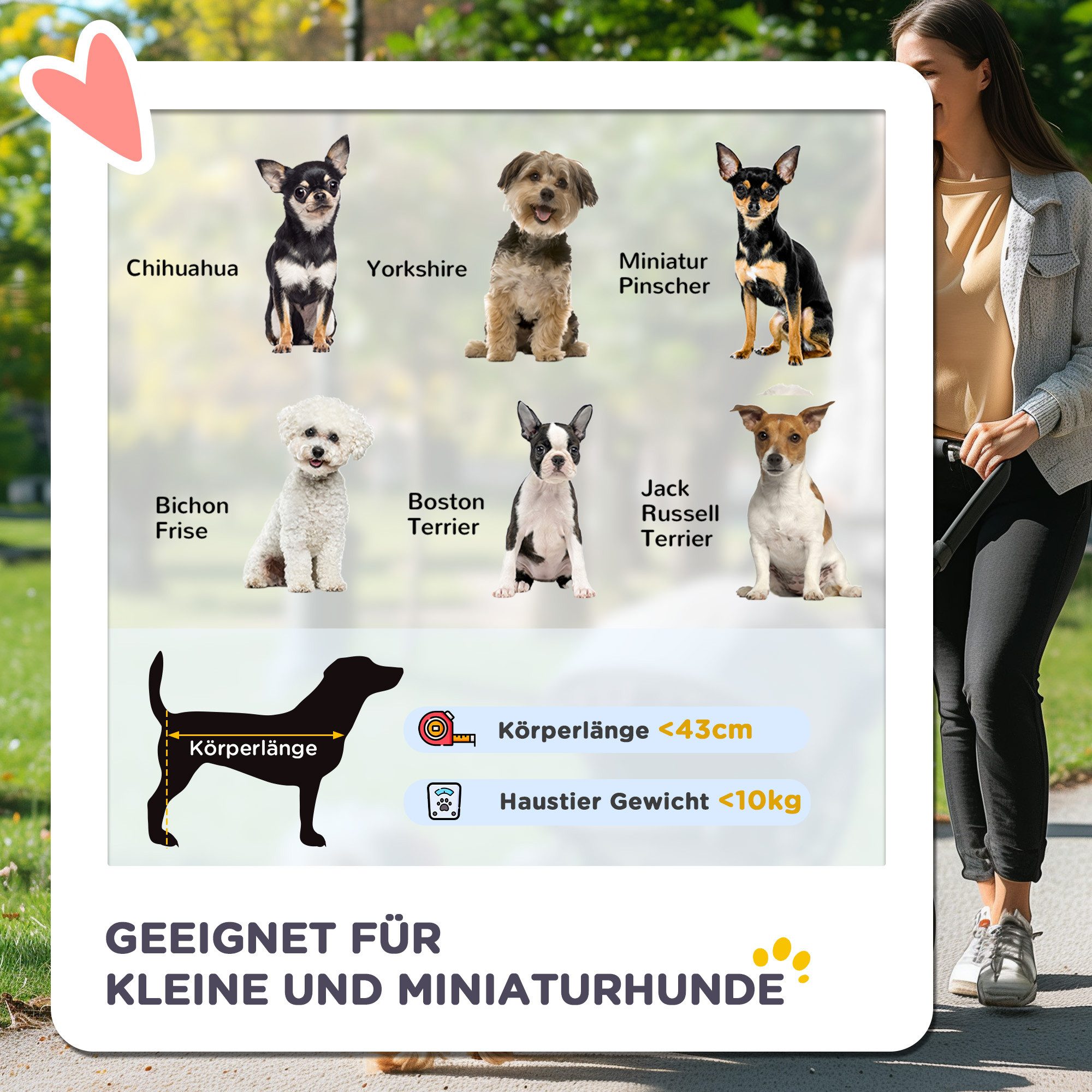 Thumbnail - MC Star Hundebuggy Hundewagen für kleine Hunde & Katzen, Haustierwagen Pet Stroller, (Oxford Dunkelgrau, 76,5 x 52 x 95 ...