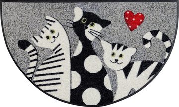Fußmatte Round Cat Trio, wash+dry by Kleen-Tex, rechteckig, Höhe: 7 mm