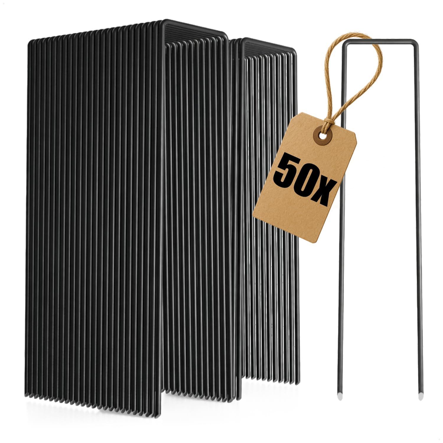 com-four Bodenanker Erdanker aus Carbonstahl - robuste Erdnägel, (50-St)
