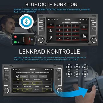 Hikity Android 7'' HD Touchscreen Audio Bluetooth GPS Mirror Link WIFI FM Autoradio (für Para Volkswagen/Touareg/Transporter Ts Multivan, MirrorLink unterstützt Lenkradsteuerung)