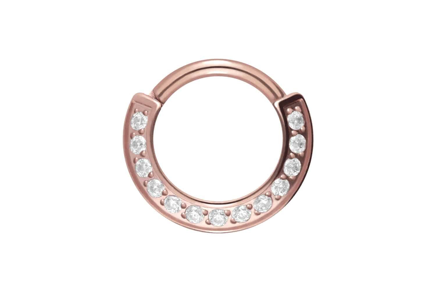 Nasenpiercing Titan Segmentring Clicker 13 KRISTALLE